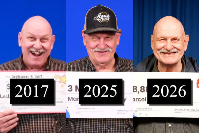 加拿大退休司机2017至2026三次中奖对比图