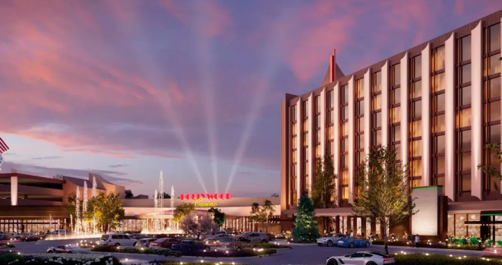 Hollywood Casino Aurora赌场酒店夜景效果图