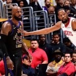 詹姆斯与杜兰特比赛中对位瞬间