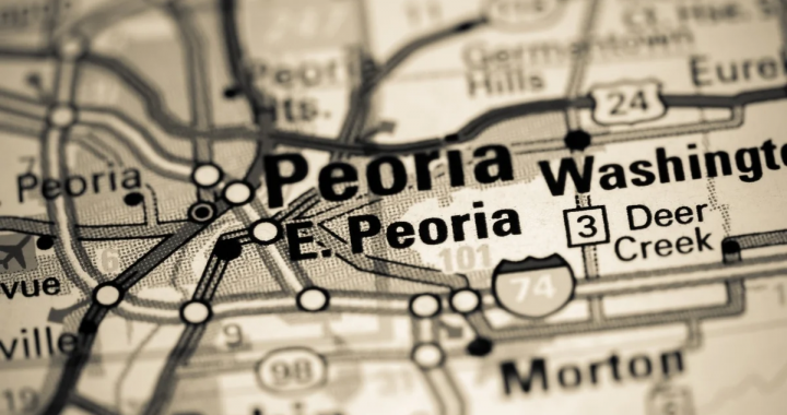 美国伊利诺伊州皮奥里亚地图局部配图