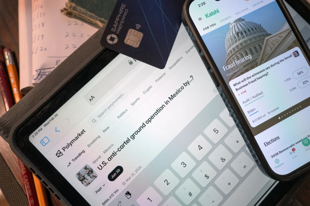 平板与手机展示预测市场平台页面