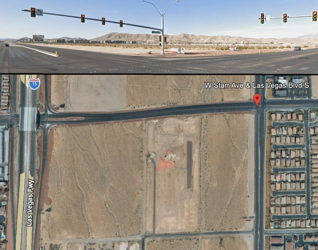 Starr Vegas项目地块街景与航拍位置示意图