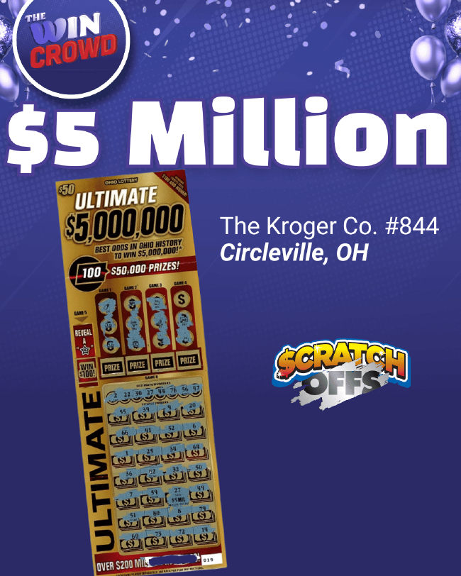 美国刮刮乐彩票500万美元大奖中奖票展示画面