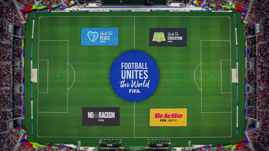 FIFA世界杯球场展示反歧视、和平与教育公益标语，印尼加强赛事期间网络赌博执法