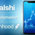 Kalshi、Polymarket与Robinhood三大预测市场平台标志与手机交易界面