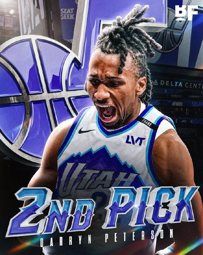 达林·彼得森成为犹他爵士2026年NBA选秀榜眼的宣传图