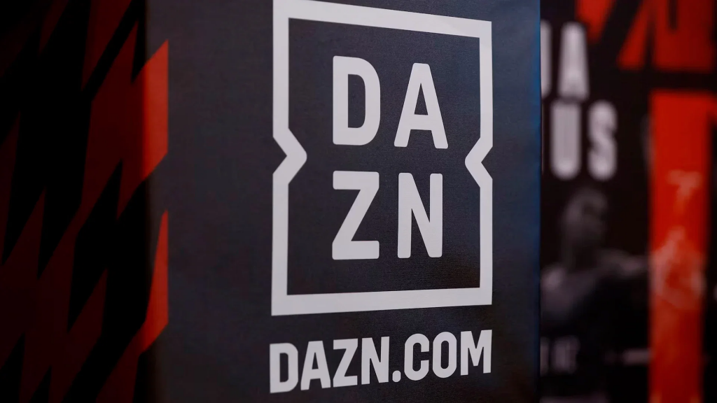 DAZN标志近景，报道DAZN Bet获准进入安大略省和阿尔伯塔省在线博彩市场