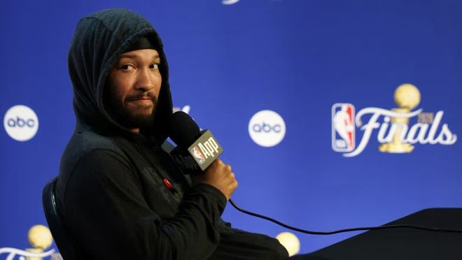 杰伦布伦森出席NBA总决赛媒体日谈论尼克斯首战胜利