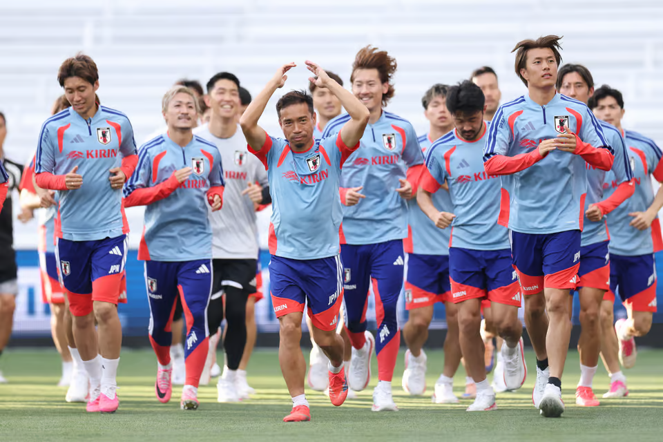 日本国家队训练备战世界杯