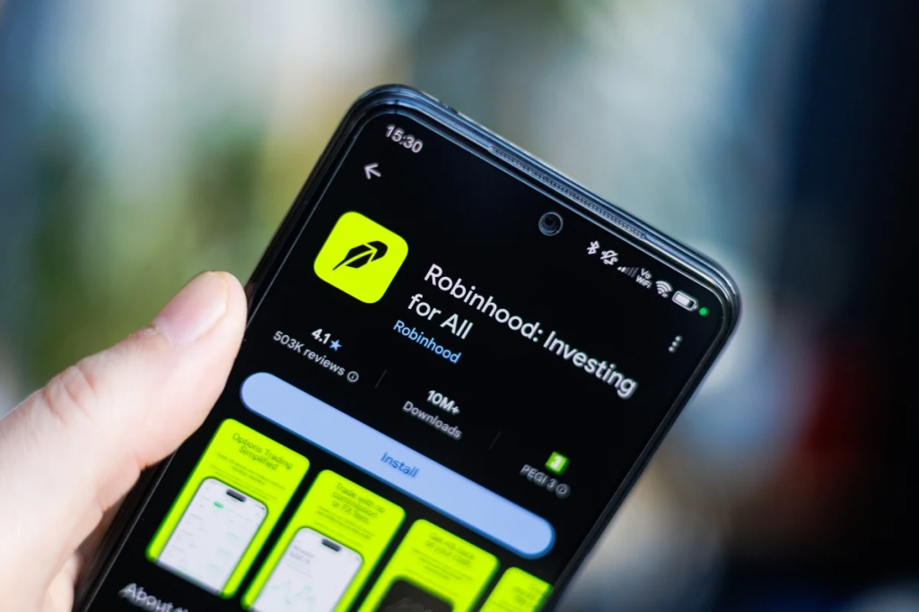 Robinhood投资应用下载页面