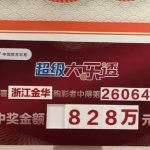 浙江金华购彩者中得体彩大乐透第26064期828万元大奖领奖合影